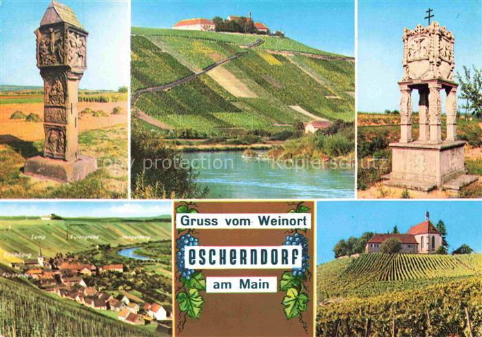 Escherndorf Main Volkach Bayern Bildstock Karmelitenkloster Kapelle Panorama