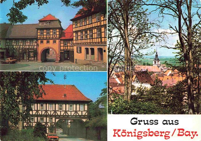Koenigsberg Bayern Marktplatz Fachwerkhaus Panorama