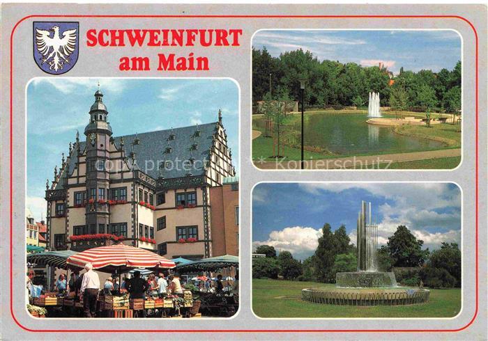 SCHWEINFURT Main Rathaus mit Parkanlagen