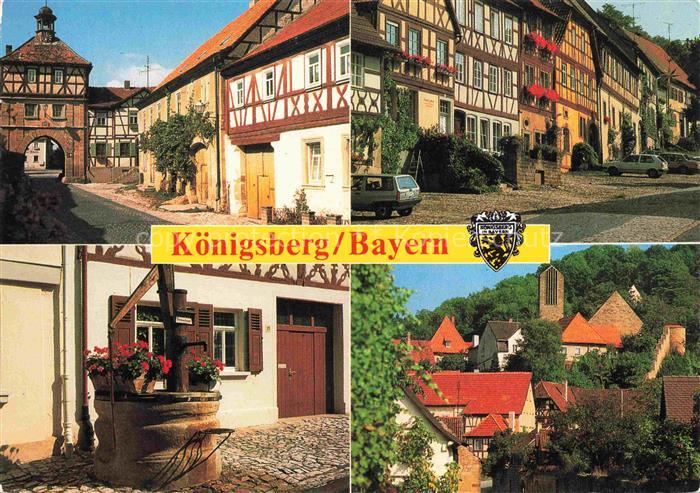 Koenigsberg Bayern Stadttor Fachwerkhaeuser Brunnen Ortspartie