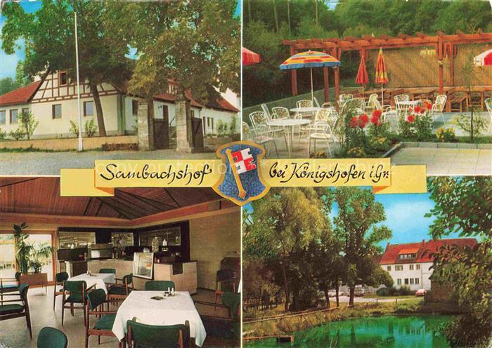 Althausen Grabfeld Weingaststaette Sambachshof Gastraum Terrasse