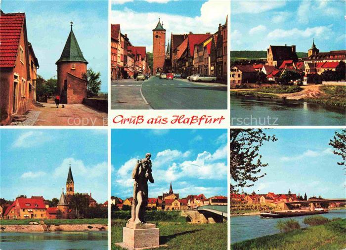 Hassfurt Main Bayern Turm Ortspartien Statue