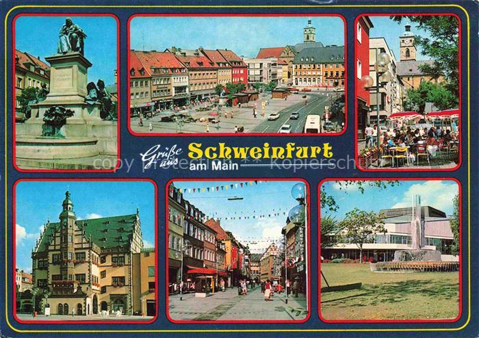 SCHWEINFURT Main Monument Markt Rathaus Fussgaengerzone Theater Park