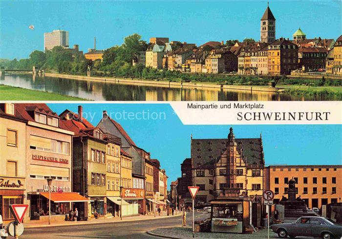 SCHWEINFURT Main Mainpartie und Marktplatz