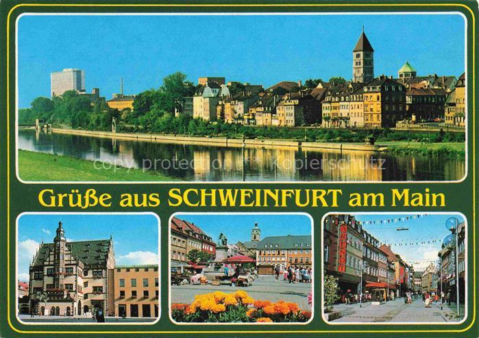 SCHWEINFURT Main Mainpartie Rathaus Markt Fussgaengerzone