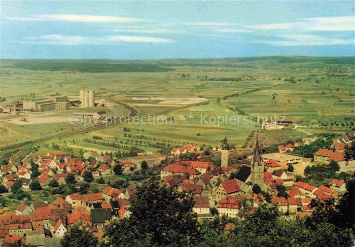 Zeil Main Hassberge Bayern Fliegeraufnahme mit Zuckerfabrik