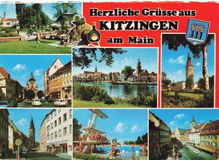 Kitzingen Main Park Ortspartien Mainpartie Schwimmbad Falterturm