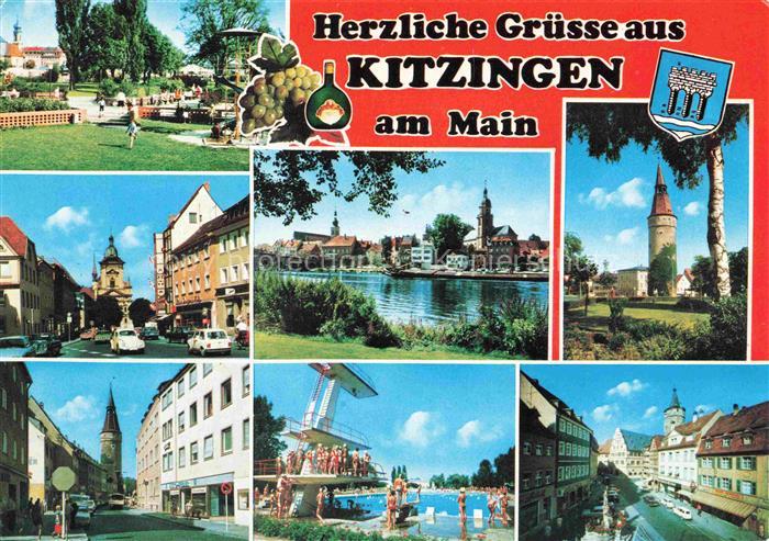 Kitzingen Main Park Ortspartien Mainpartie Schwimmbad Falterturm