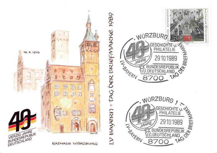 WueRZBURG Bayern Rathaus Zeichnung
