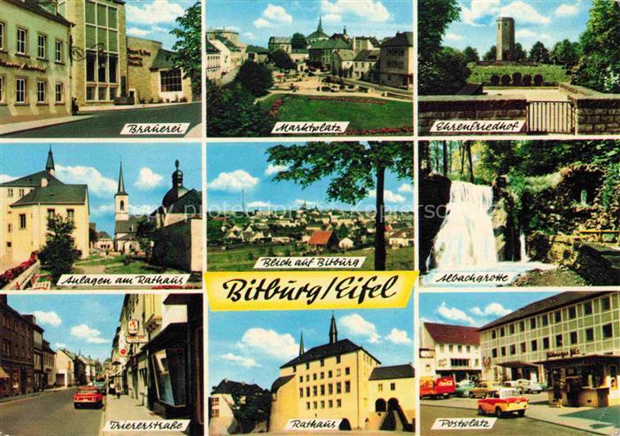 Bitburg Brauerei Marktplatz Ehrenfriedhof Rathaus Panorama Albachgrotte Trierers