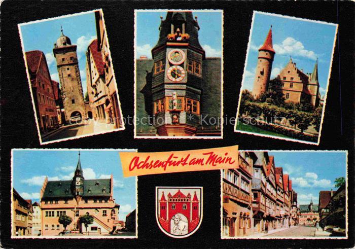 Ochsenfurt Main Stadttor Erker Schloss Rathaus Ortspartie