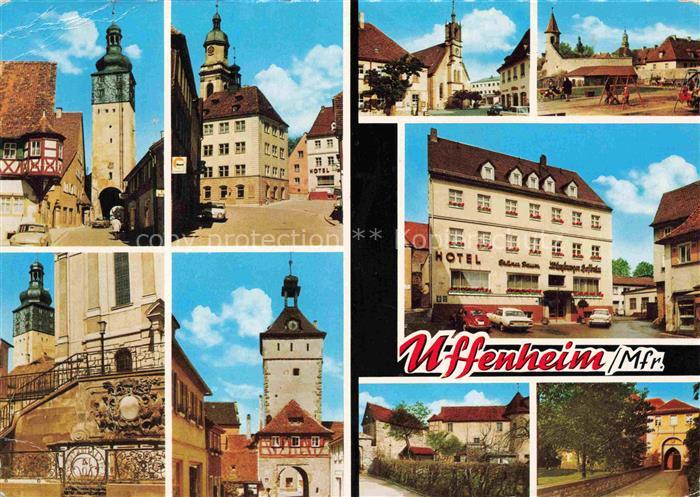 Uffenheim Neustadt Aisch-Bad Windsheim Bayern Orts und Teilansichten Stadttor Ki