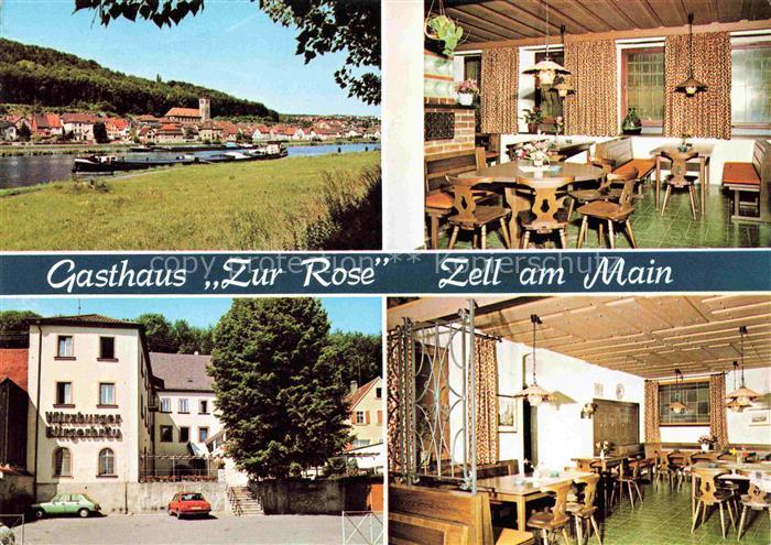 Zell Main Gasthau zur Rose Gastraeume Mainpartie