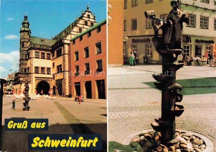 SCHWEINFURT Main Rathaus mit Marktbruennle