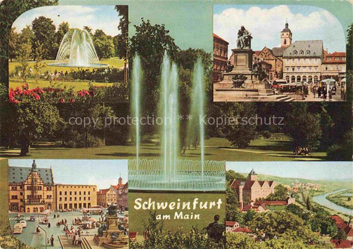 SCHWEINFURT Main Park Fontaene Marktplatz Panorama