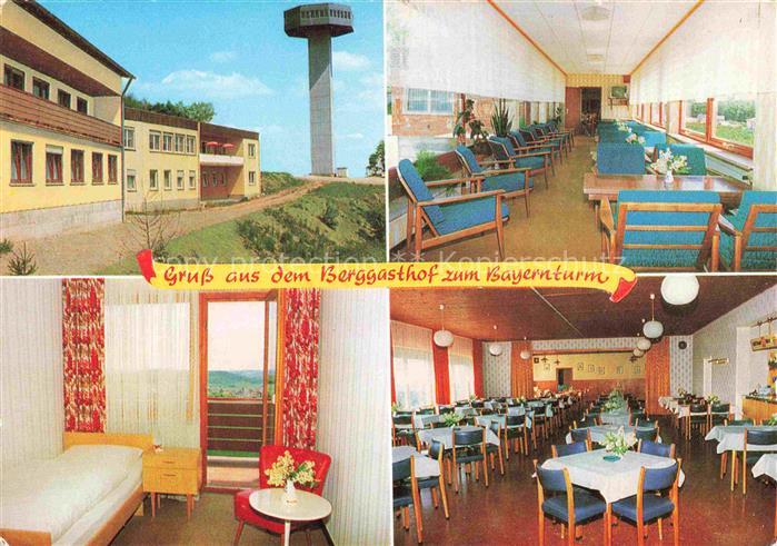 Zimmerau Rhoen-Grabfeld Berggasthof zum Bayernturm Gastraeume Zimmer