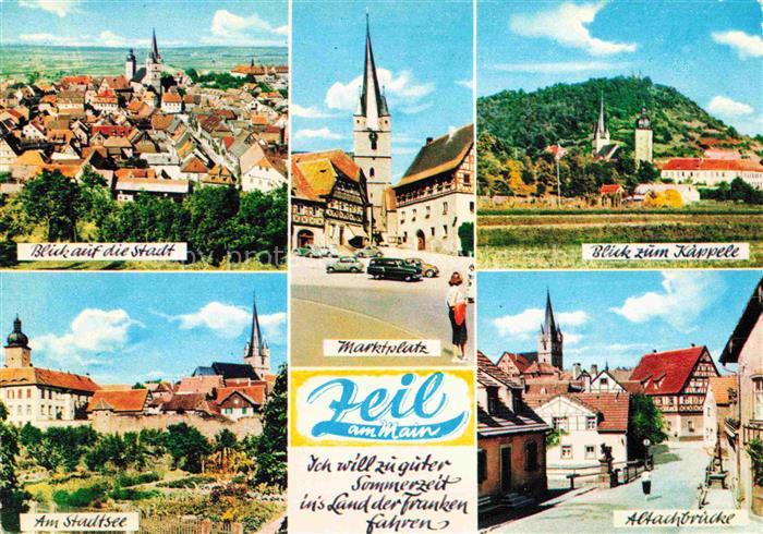 Zeil Main Hassberge Bayern Stadtblick Marktplatz Kaeppele Am Stadtsee Altachbrue