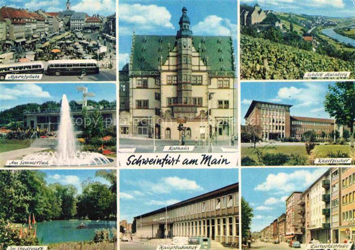 SCHWEINFURT Main Marktplatz Sommerbad Rathaus Schloss Mainberg Kugelfischer Im S