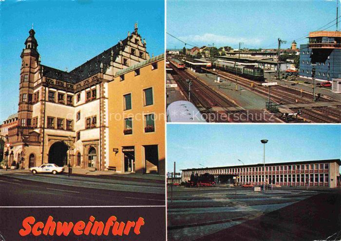 SCHWEINFURT Main Rathaus und Hauptbahnhof