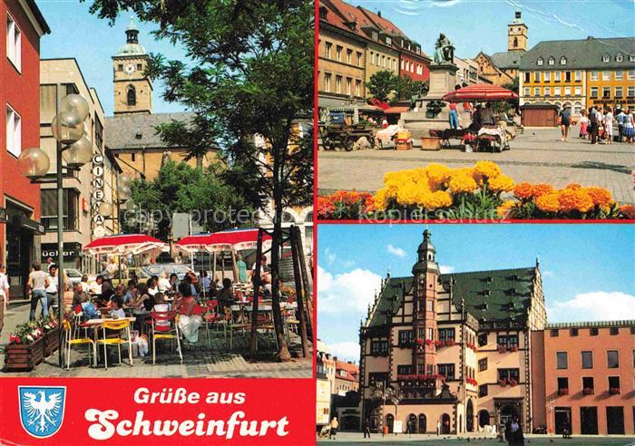 SCHWEINFURT Main Strassencafe Marktplatz Rathaus