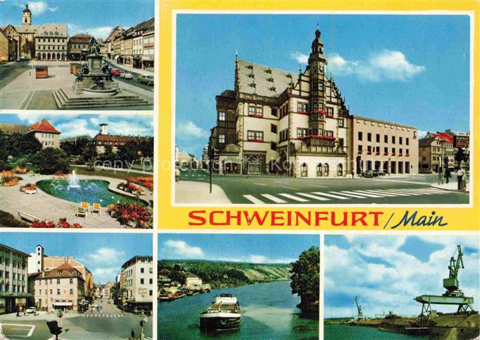 SCHWEINFURT Main Marktplatz Rathaus Park Ortspartie Mainpartie Kran