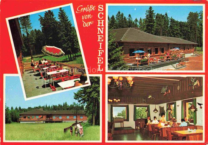 Schnee Eifel Blockhaus Restaurant Schwarzer Mann Freiterrasse Gastraum