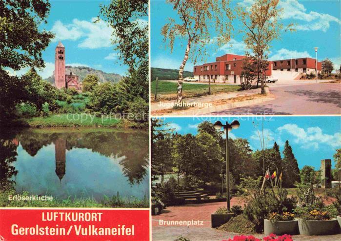 Gerolstein Rheinland-Pfalz Erloeserkirche Jugendherberge Brunnenplatz