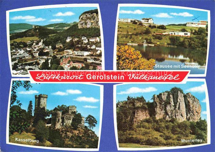 Gerolstein Rheinland-Pfalz Panorama Stausee mit Seehotel Kasselburg Munterley