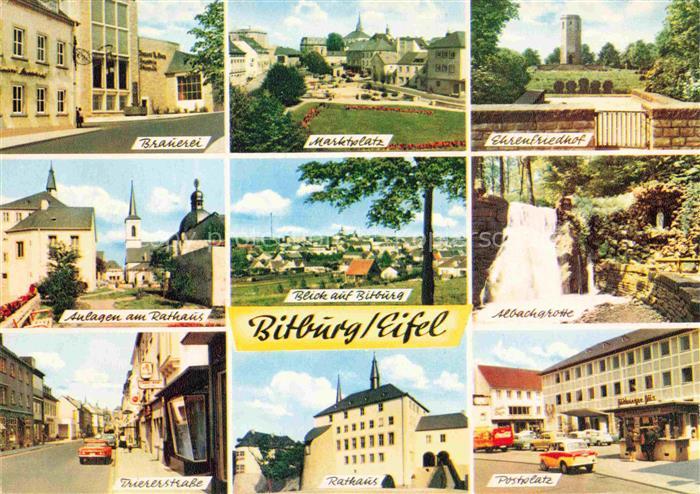 Bitburg Brauerei Marktplatz Ehrenfriedhof Rathaus Panorama Albachgrotte Trierers