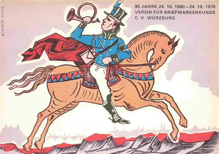 WueRZBURG Bayern Postillion Verein fuer Briefmarkenkunde Illustration