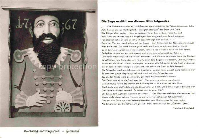 Heidingsfeld WueRZBURG Schandmal an der Rathausuhr Der Giemaul