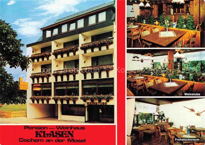Cochem Kochem Mosel Pensions und Weinhaus Klasen Gaststube Weinstube Fruehstueck