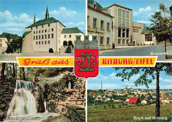 Bitburg Rathaus Brauerei Albachgrotte Stadtblick