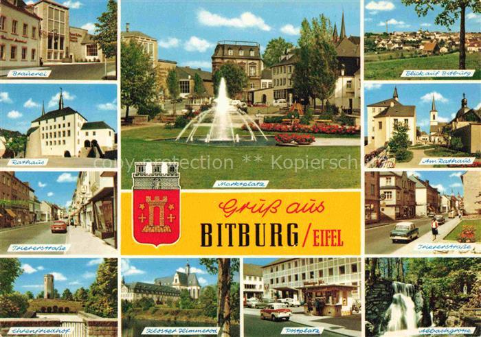 Bitburg Brauerei Marktplatz Ehrenfriedhof Rathaus Panorama Albachgrotte Trierers