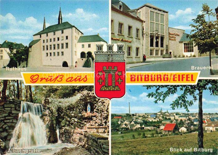 Bitburg Rathaus Brauerei Albachgrotte Stadtblick