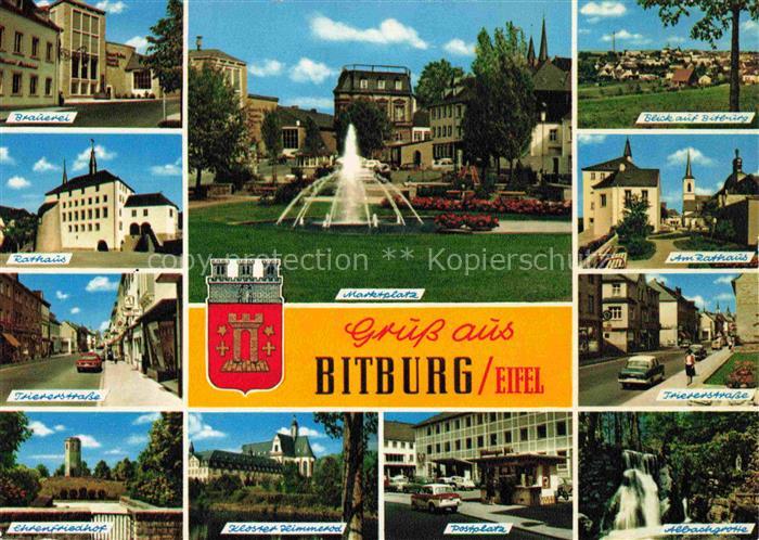 Bitburg Brauerei Marktplatz Ehrenfriedhof Rathaus Panorama Albachgrotte Trierers