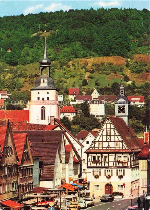 Kuenzelsau Obere Stadt Hauptstrasse Rathaus Ev Kirche