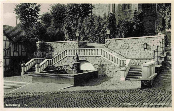 Berleburg Bad NRW Stadtbrunnen mit Kirchaufgang