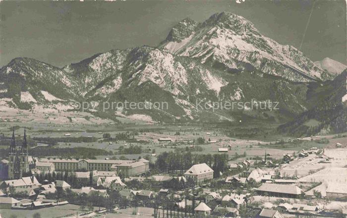 Admont Steiermark AT Panorama Blick gegen Buchstein Ennstaler Alpen im Winter