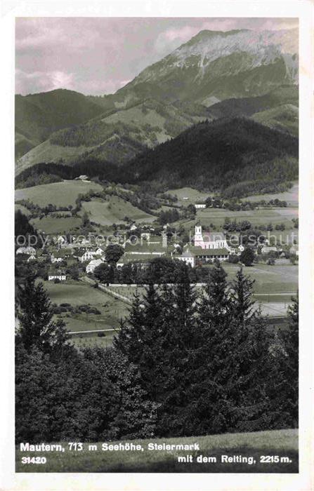 Mautern Steiermark AT Panorama Blick gegen Reitling