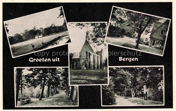 Bergen Nordholland NL Teilansichten Kirche Waldpartie