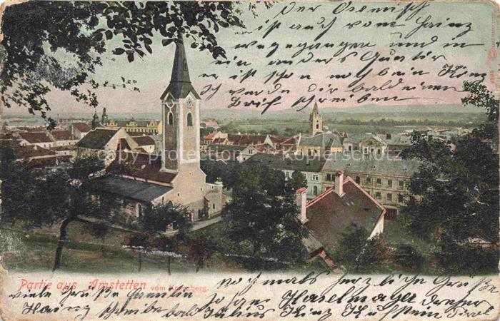 Amstetten Niederoesterreich AT Panorama Blick vom Kreuzberg