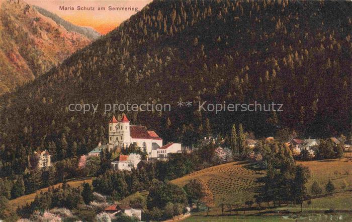 Maria Schutz Niederoesterreich AT Panorama Wallfahrtsort Wallfahrtskirche am Sem