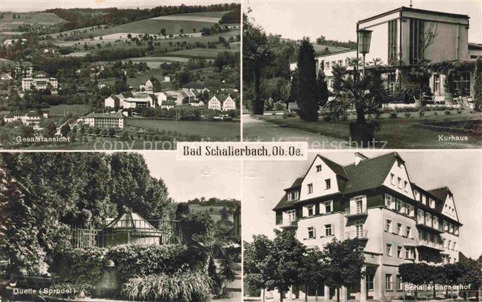 Bad Schallerbach Oberoesterreich AT Panorama Kurhaus Quelle Sprudel Schaller Bac