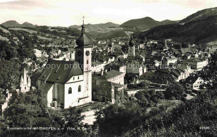 Waidhofen Ybbs Ansicht mit Kirche Sommerfrische