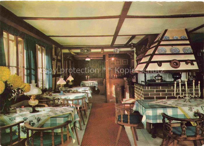 Bischofsheim Rhoen Berggasthof Pension Rhoenhaeuschen Gastraum Kamin