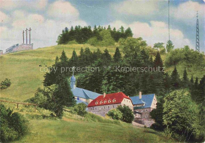 Kreuzberg 932m Rhoen Kloster Bischofsheim Franziskaner Kloster mit Fernseh- und