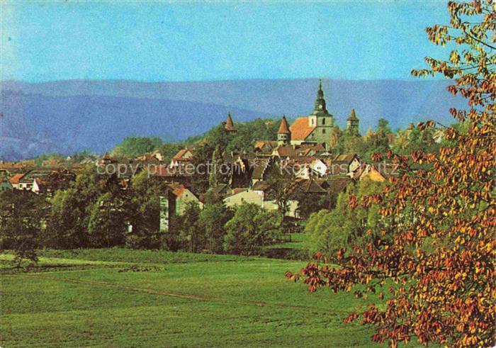 Ostheim Rhoen Panorama Kirchenburg um 1400