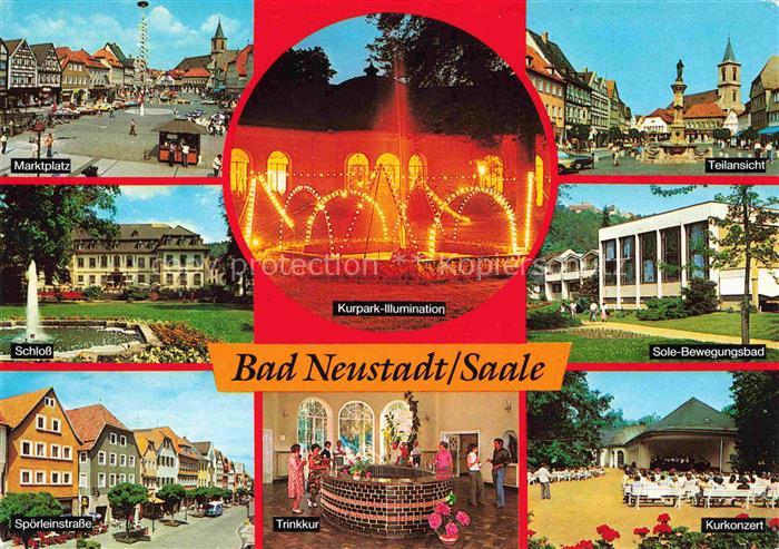 Bad Neustadt Saale Bayern Marktplatz Brunnen Schloss Sole-Bewegungsbad Spoerlein