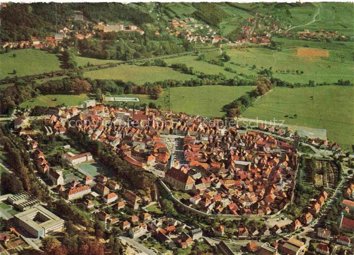 Bad Neustadt Saale Bayern Kurort im Naturpark Bayerische Rhoen im Hintergrund Ba